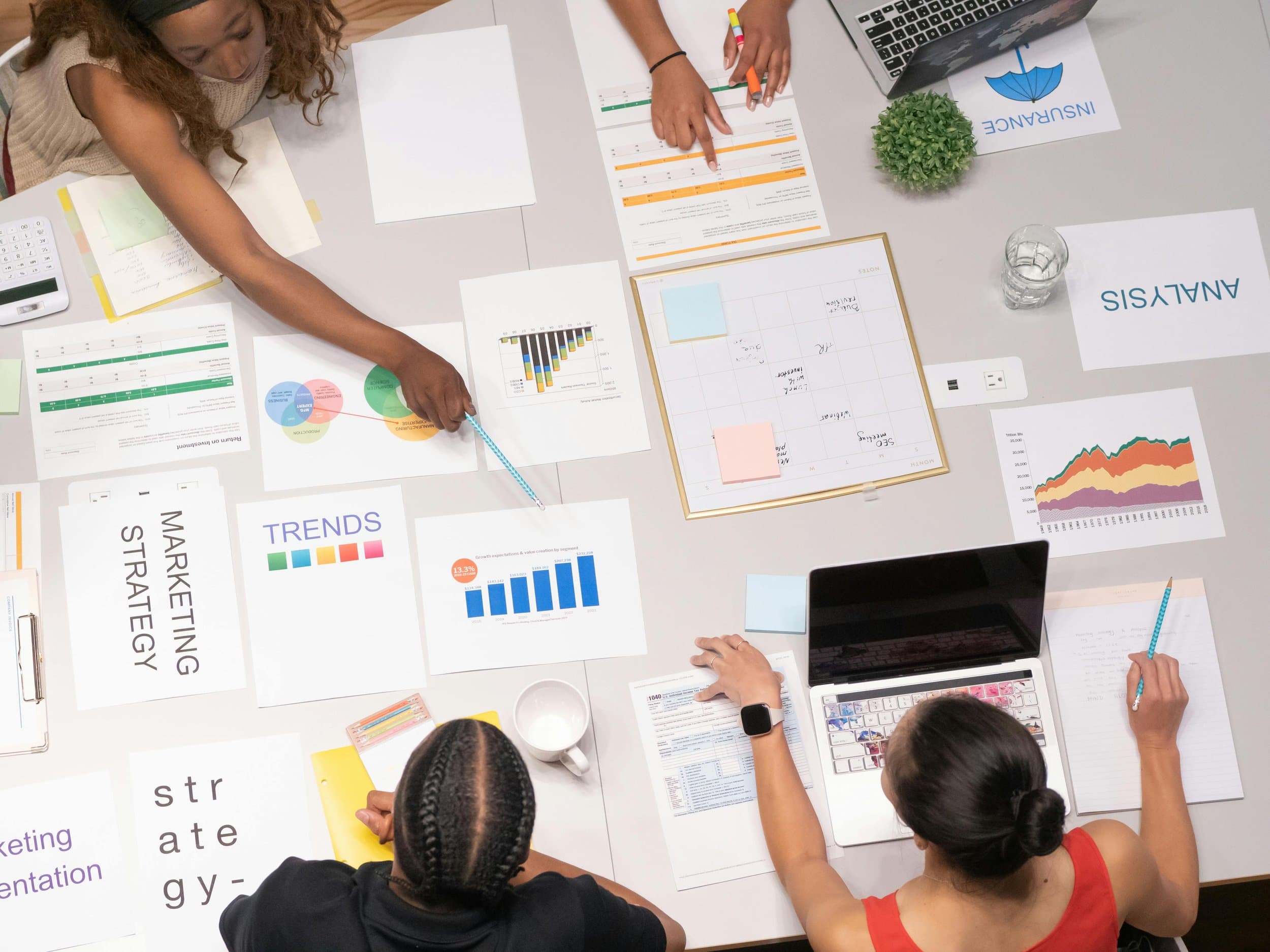 Hero image shows that people are working on marketing